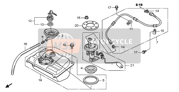 Honda NHX110WH 2009 FUEL TANK for a 2009 Honda NHX110WH